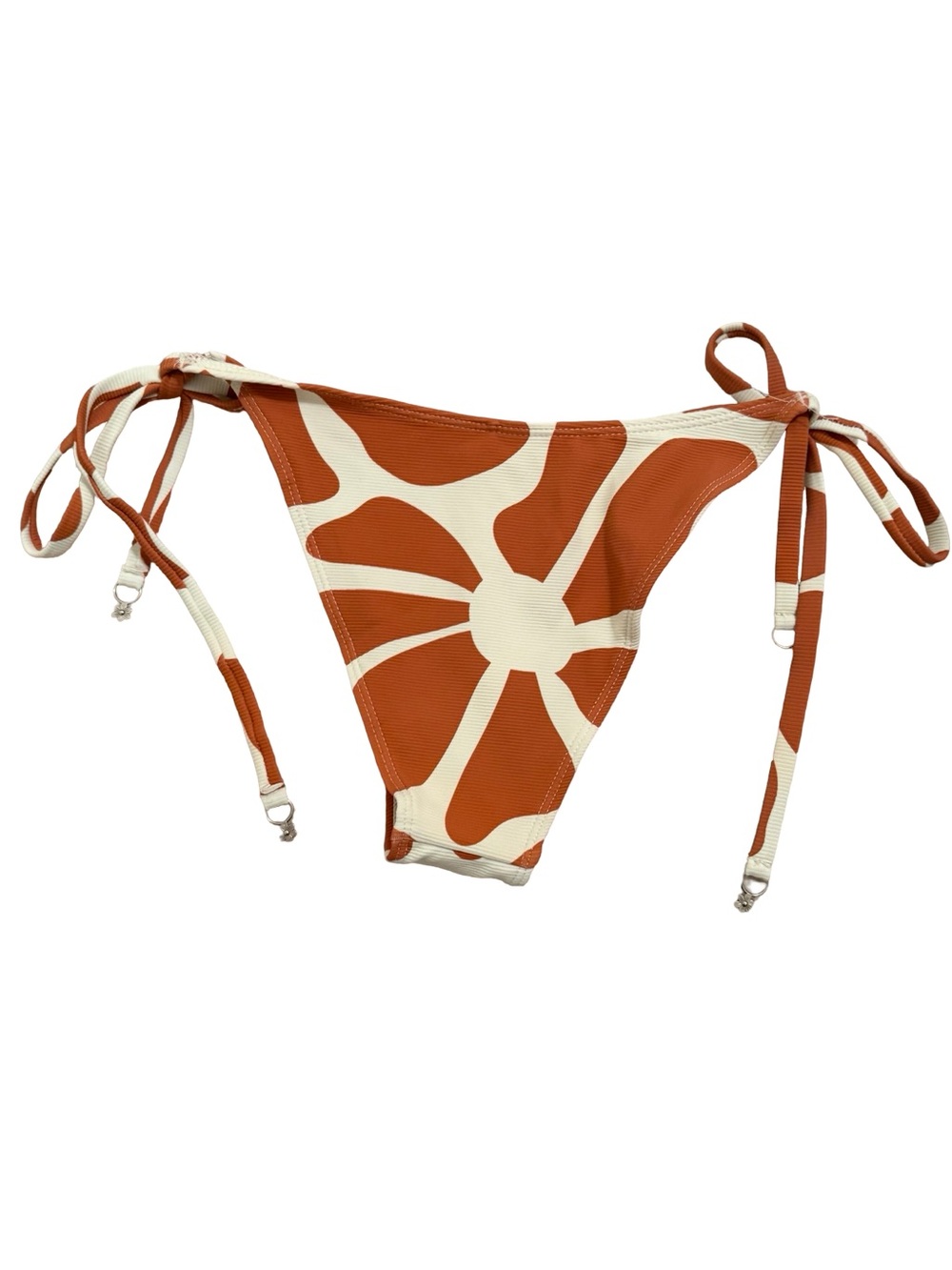 Wilo The Label Rust Petal Abstract Bikini Set w/ Scrunchie XS NWT - Picture 6 of 7